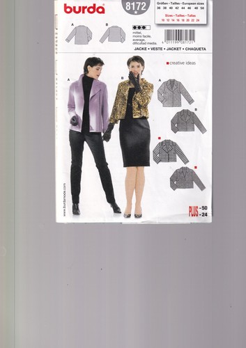 Patron burda 8172 spencer - burda, n°8172
