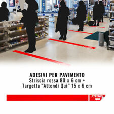 Bande Adhésive Panneaux de Signalisation Distanciation Sociale pour Sol, Rouge