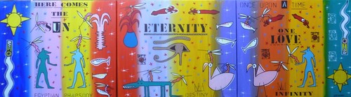 Tableau triptyque acrylique - triptyque,