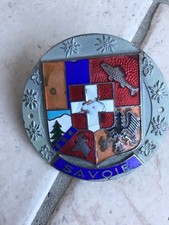 Ancienne Plaque Émaillée De Calandre Automobile Savoie