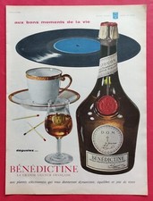 Publicité de presse Boisson alcoolisée Liqueur BENEDICTINE Chocolat MEUNIER 1959