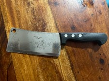 Ancien COUPERET PARISIEN PRADEL INOX TREMPE FEUILLE DE BOUCHER HACHOIR