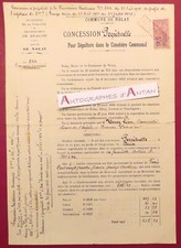 ● Léon VERNEY Nolay 1929 concession sépulture cimetière source de l'Aigue BEAUNE