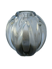 Vase Schneider verre fume d'époque Art Deco bubbled glass vase