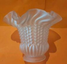 Tulipe En Verre Bord Dentelle Lustre,Applique,Ht 11,5cm,Ø Haut 14cm,Ø Col 5,6cm 