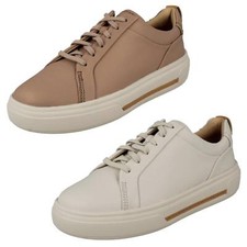 Femmes Clarks 'Passerose Marche' Cuir Baskets à Lacets Chaussures E Fitting