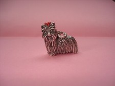 Figurine Pendentif Petit Chien  Yorkshire en Argent Massif