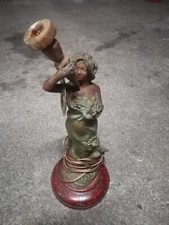 Grande statut signé Charles Ruchot Art Nouveau régule monté lampe fin 19ème 37cm