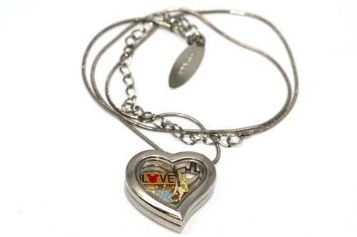Disney heart locket silver - disney,