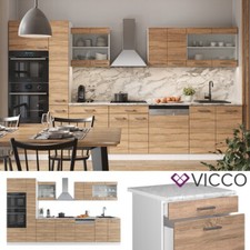 Kitchenette Bloc cuisine Cuisine intégrée R-Line 350 cm blanc sonoma Vicco