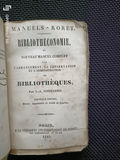 Encyclopédie RORET - Bibliothéconomie - livres, bibliophilie bibliothèque - 1841