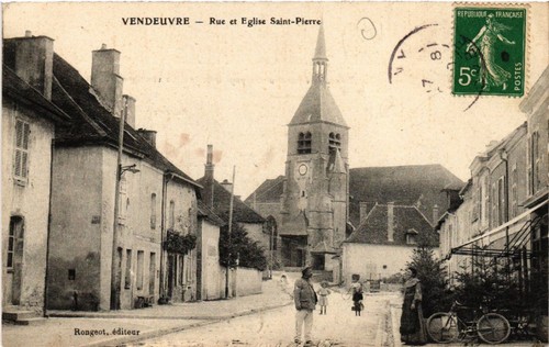 Cpa vendeuvre rue et - vendeuvre,
