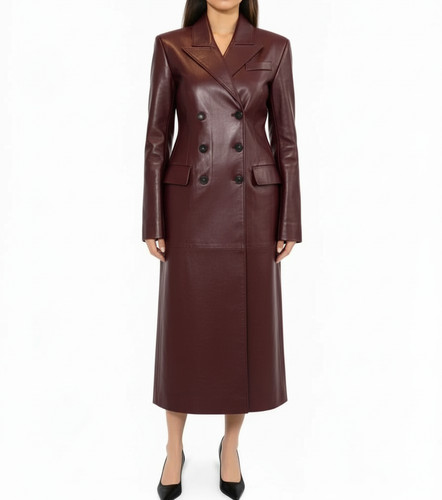 Manteau long cuir pur - long,