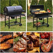 Barbecue à Charbon MIKE 2 Grilles Acier Chromé  71x35cm NOIR