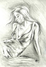 Dessin crayon portrait Femme Profil visage féminin Robe danse sensualité tango