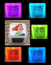 Réveil Ariel la petite sirène lumineux  avec le prénom de votre choix