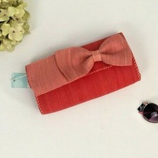 Mud Pie | Coral Straw with Bow Clutch - NWT