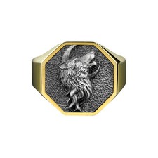 Bague en argent loup croissant