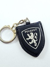 PORTE-CLES - PEUGEOT Cuir Vintage 1960s Garage ROANNE 104 204 304 404 504