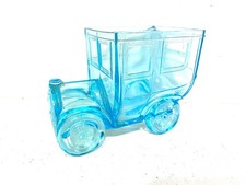 Ancienne sucrier Taco en Cristal Bleu de PORTIEUX