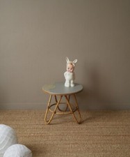 table de chevet tripode vintage en rotin osier bambou mobilier pour enfant 