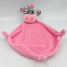 Doudou plat zébre rayé rose
