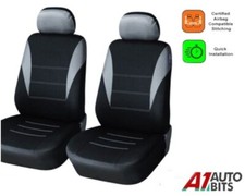 Avant Gris Noir Siège-auto Housses Tissu Protecteurs 1+1 pour Citroen C2 C3 C4