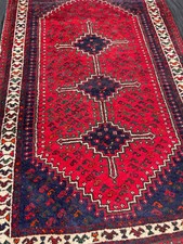Shirāz Persian rug tapis persan tribal teppich red rouge aubergine boteh abrash