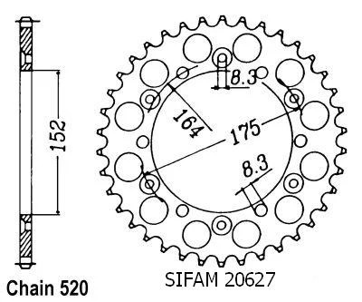 Couronne yamaha 125 250 - yamaha, yz