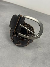 Ceinture cuir tressée marron
