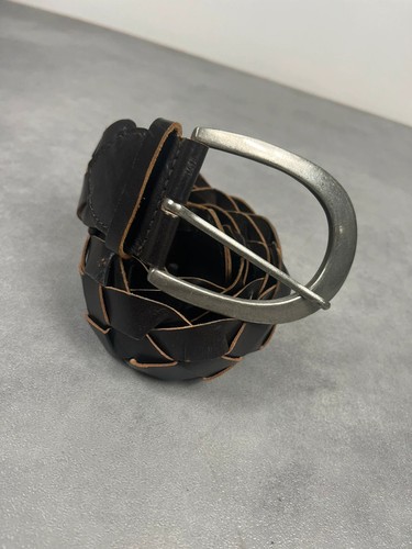 Ceinture cuir tressée - , marron