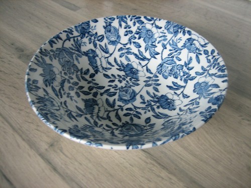 Plat saladier décor floral - plat,