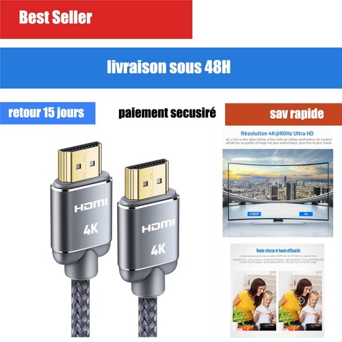 Câble hdmi m haute - 4k,