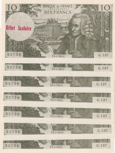 Francs voltaire billet - voltaire,