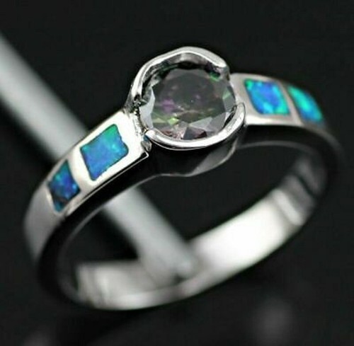 Bague argent opale de - , et