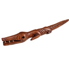 Grande Sculpture Crocodile En Bois Objet Ethnique ? Collection Zoomorphe Animaux
