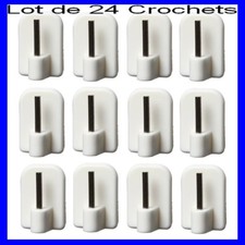 LOT 24 CROCHETS AUTOCOLLANTS pour TRINGLE,Support à RIDEAUX,Voilage,Fenêtre PVC