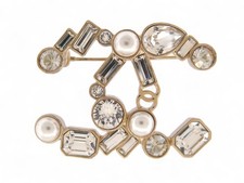 BROCHE CHANEL LOGO CC & STRASS