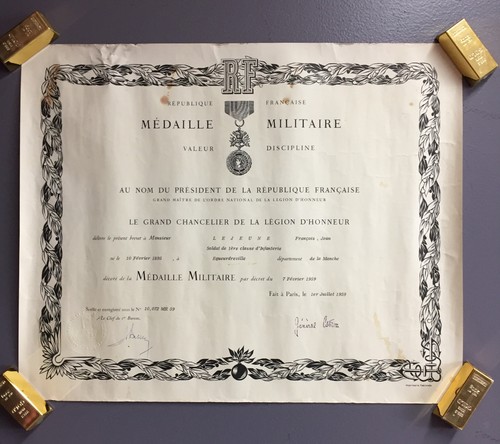 Diplome médaille militaire