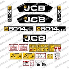 JCB 8014CTS Mini Digger Décalque Autocollant Set avec Sécurité Avertissement