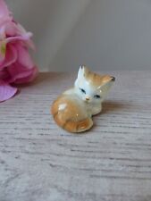 Figurine adorable chat roux en boule, miniature chat en céramique, collection