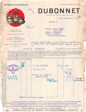 Facture  DUBONNET A PARIS   -