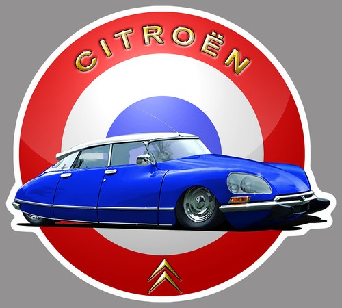 Autocollant citroen cartoon - autocollant, ds