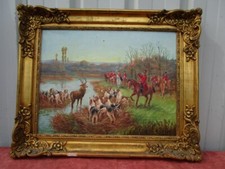 HUILE SUR TOILE "SCENE DE