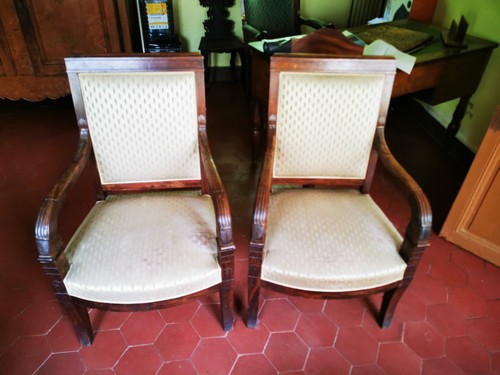 Paire fauteuils anciens en - de,