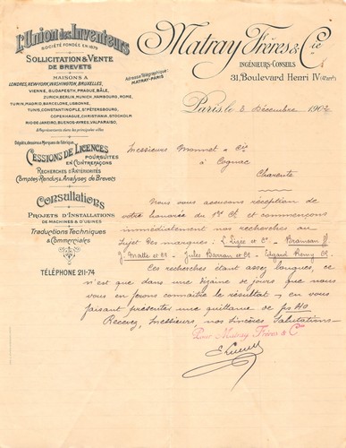 1902 union des - des, inventeurs