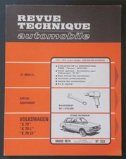 REVUE TECHNIQUE AUTOMOBILE RTA 333 VOLKSWAGEN K 70 L LS 1974