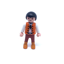 PLAYMOBIL * WESTERN * Garçon Brun Passager Diligence Gilet Orange 3803