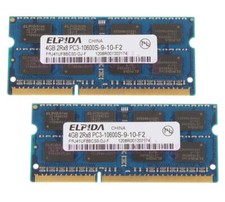 Elpida 8 Go (2x 4 Go) 2Rx8 PC3-10600 DDR3 1333 MHz Mémoire RAM SODIMM Ordinateur