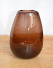 Vase en verre soufflé Alain et Marisa BEGOU bleu 1982